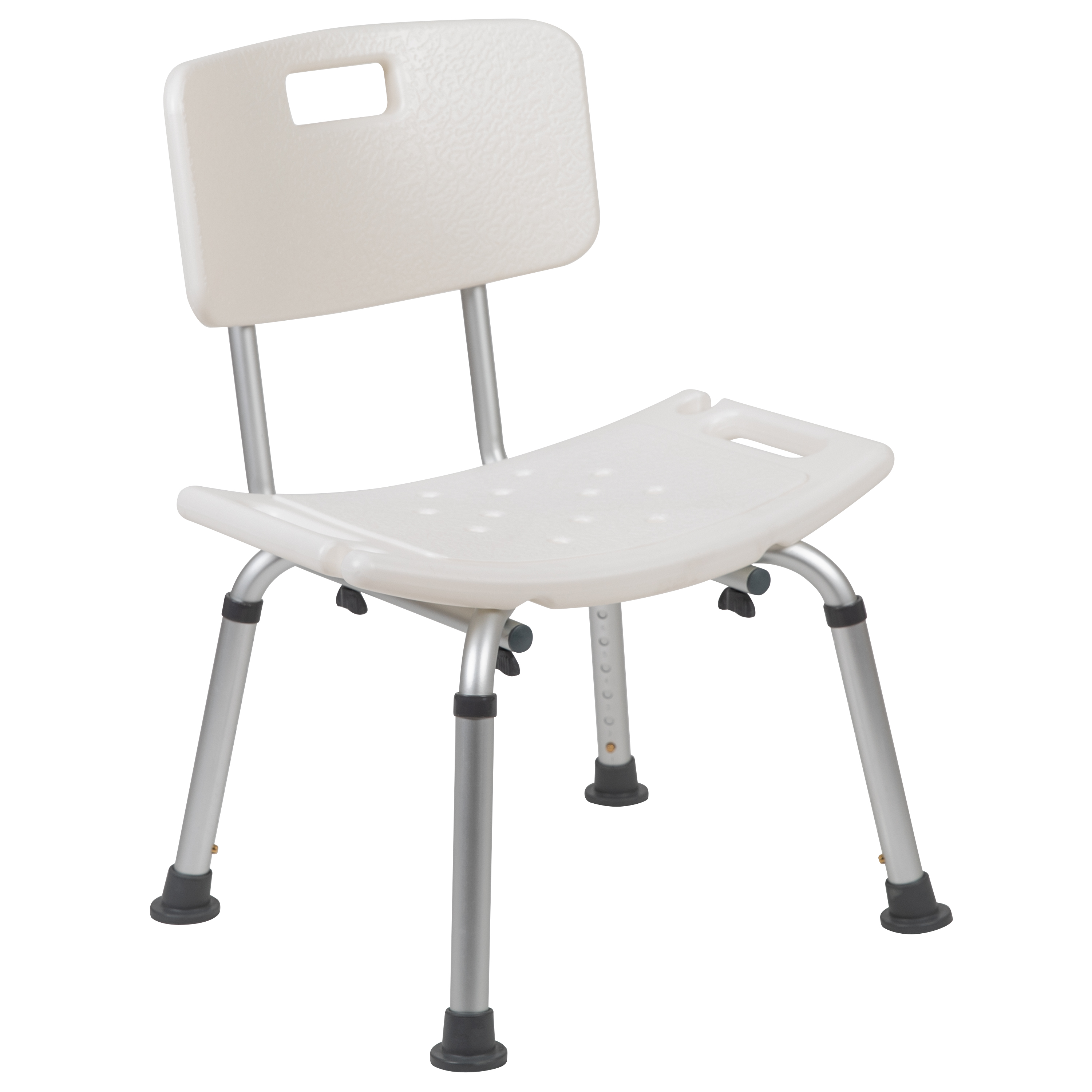 Flash Furniture DC-HY3500L-WH-GG Hercules 300 Lb. Capacity White Bath & Shower Chair with Back