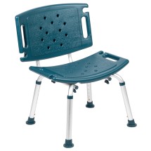 Flash Furniture DC-HY3501L-NV-GG Hercules 300 Lb. Capacity Navy Bath & Shower Chair with Extra Large Back