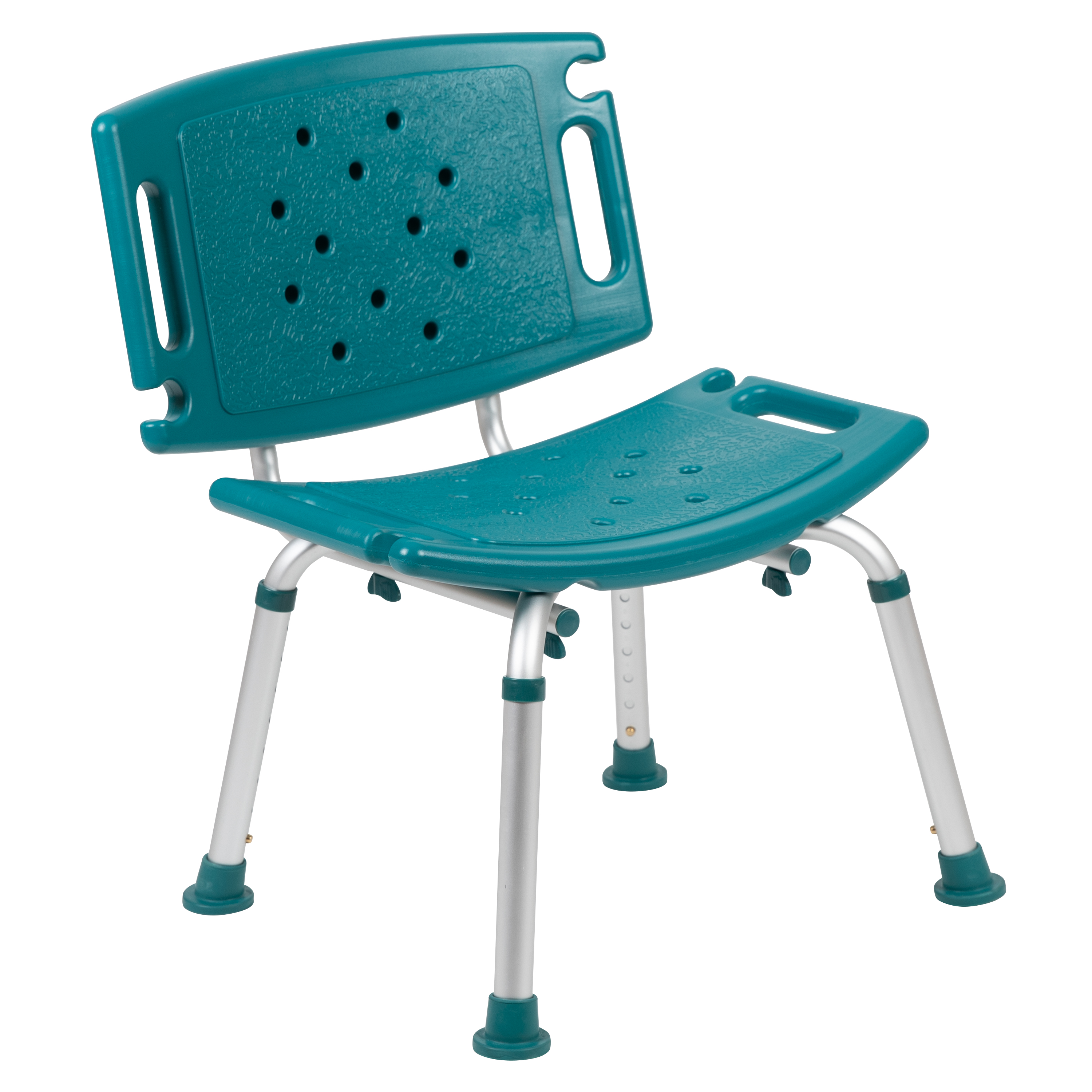 Flash Furniture DC-HY3501L-TL-GG Hercules 300 Lb. Capacity Teal Bath & Shower Chair with Extra Large Back