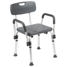 Flash Furniture DC-HY3520L-GRY-GG Hercules 300 Lb. Capacity, Adjustable Gray Bath & Shower Chair with Depth Adjustable Back
