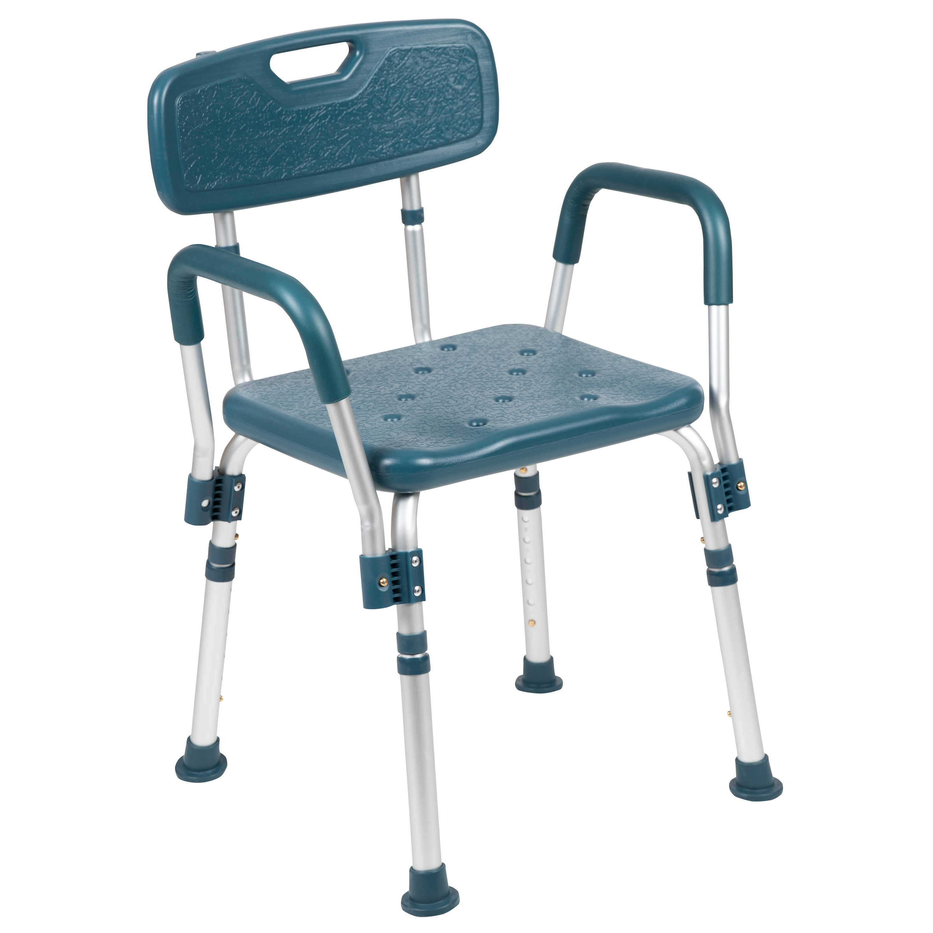 Flash Furniture DC-HY3523L-NV-GG Hercules 300 Lb. Capacity Navy Bath & Shower Chair with Quick Release Back & Arms