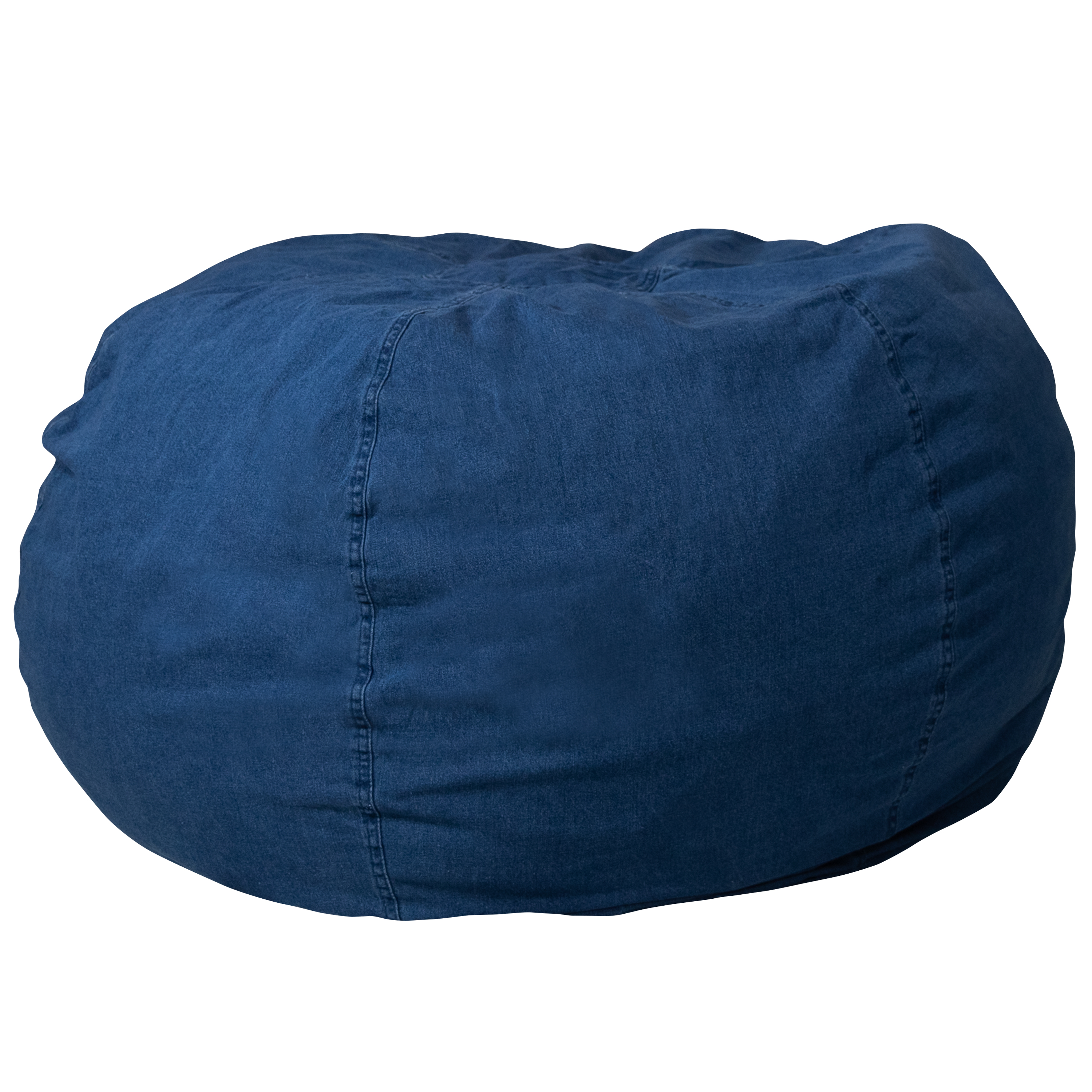 Flash Furniture DG-BEAN-LARGE-DENIM-GG Oversized Denim Refillable Bean Bag Chair for All Ages