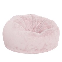 Flash Furniture DG-BEAN-LARGE-FUR-BLS-GG Oversized Blush Furry Refillable Bean Bag Chair for All Ages