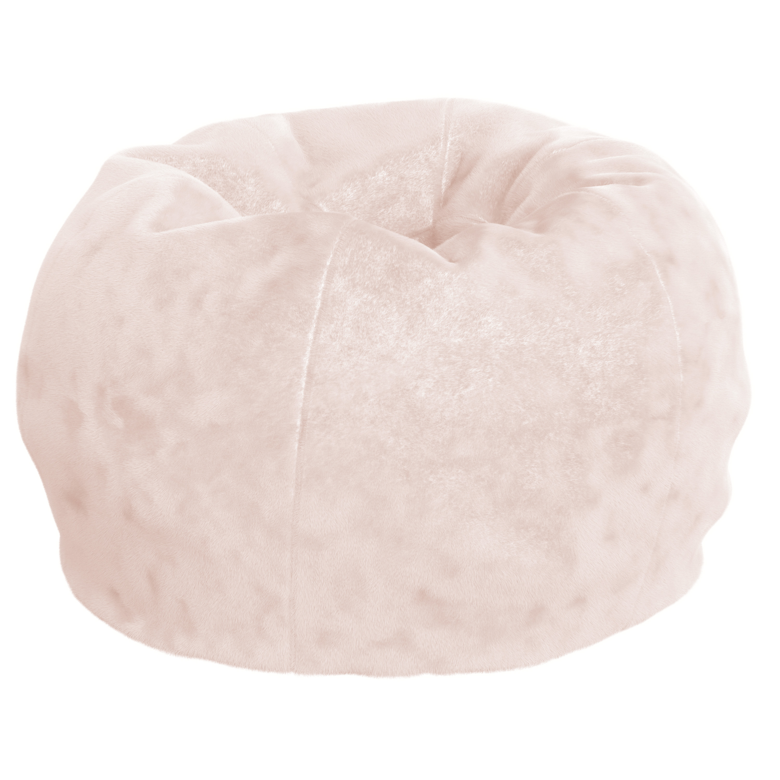 Flash Furniture DG-BEAN-SMALL-FUR-BLS-GG Small Blush Furry Refillable Bean Bag Chair for Kids and Teens