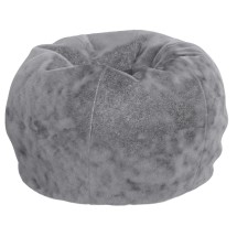 Flash Furniture DG-BEAN-SMALL-FUR-GY-GG Small Gray Furry Refillable Bean Bag Chair for Kids and Teens