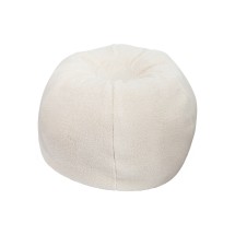 Flash Furniture DG-BEAN-SMALL-SHERPA-NAT-GG Small Natural Faux Sherpa Refillable Bean Bag Chair for Kids and Teens