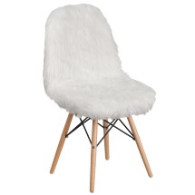Flash Furniture DL-10-GG Calvin Shaggy Dog White Accent Chair