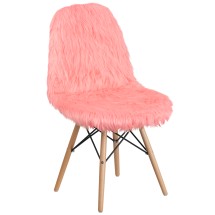 Flash Furniture DL-12-GG Calvin Shaggy Dog Hermosa Pink Accent Chair
