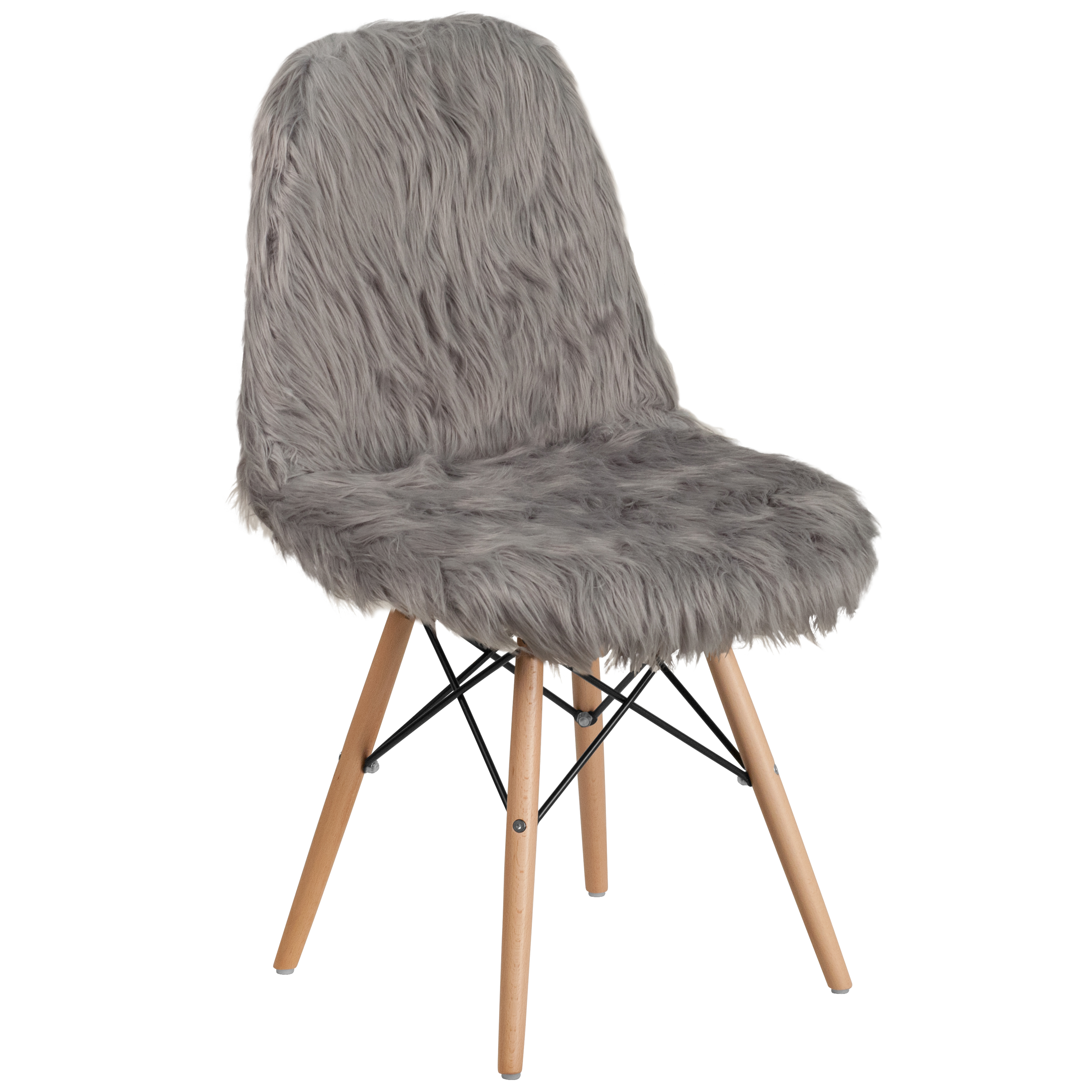 Flash Furniture DL-16-GG Calvin Shaggy Dog Charcoal Gray Accent Chair