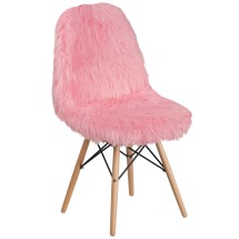 Flash Furniture DL-8-GG Calvin Shaggy Dog Light Pink Accent Chair