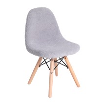 Flash Furniture DL-DA2018-2-GY-GG Kid's Modern Padded Armless Gray Faux Shearling Accent Chair with Beechwood Legs