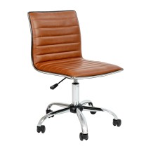 Flash Furniture DS-512B-BR-GG Low Back Designer Armless Brown Ribbed Swivel Task Office Chair