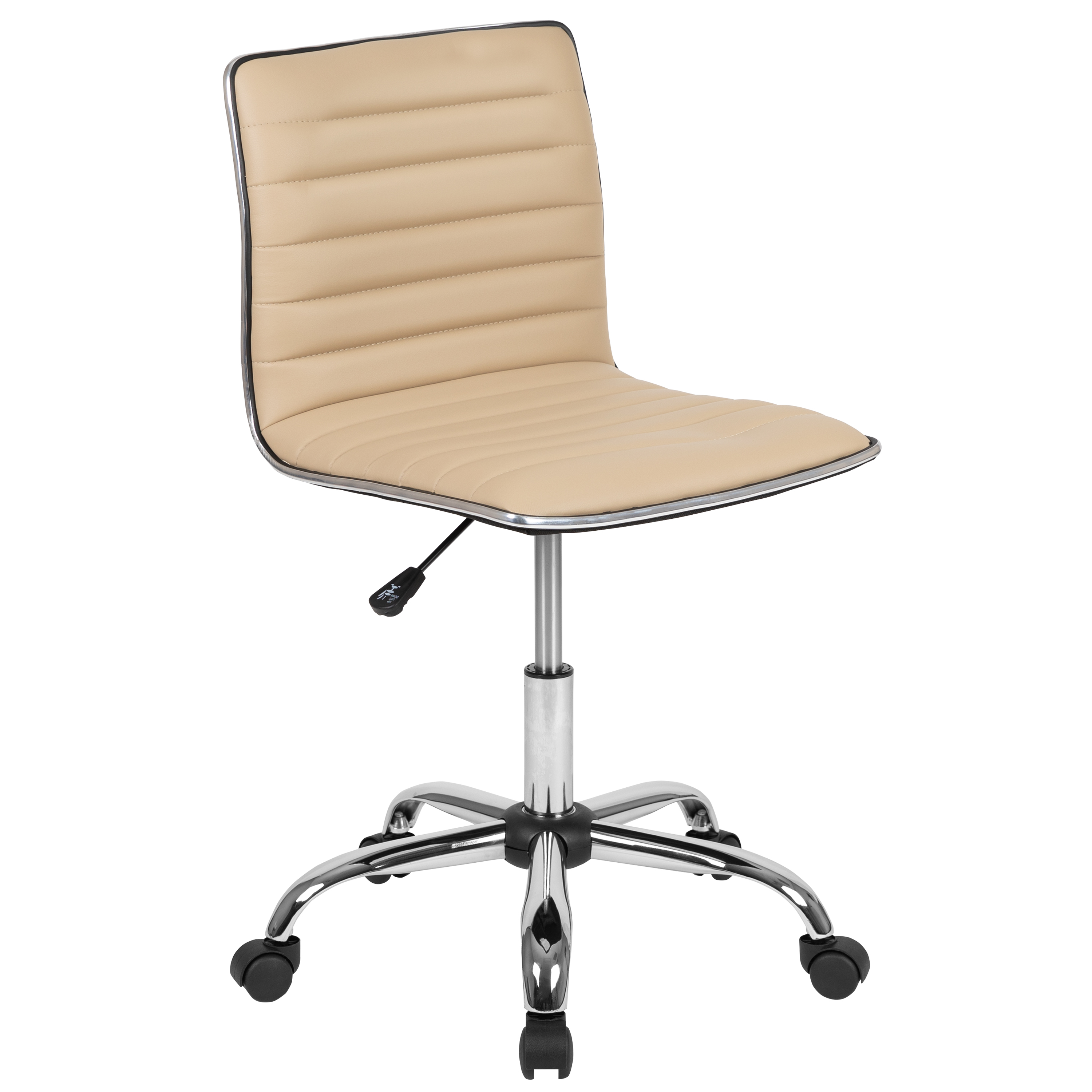 Flash Furniture DS-512B-TAN-GG Low Back Designer Armless Tan Ribbed Swivel Task Office Chair