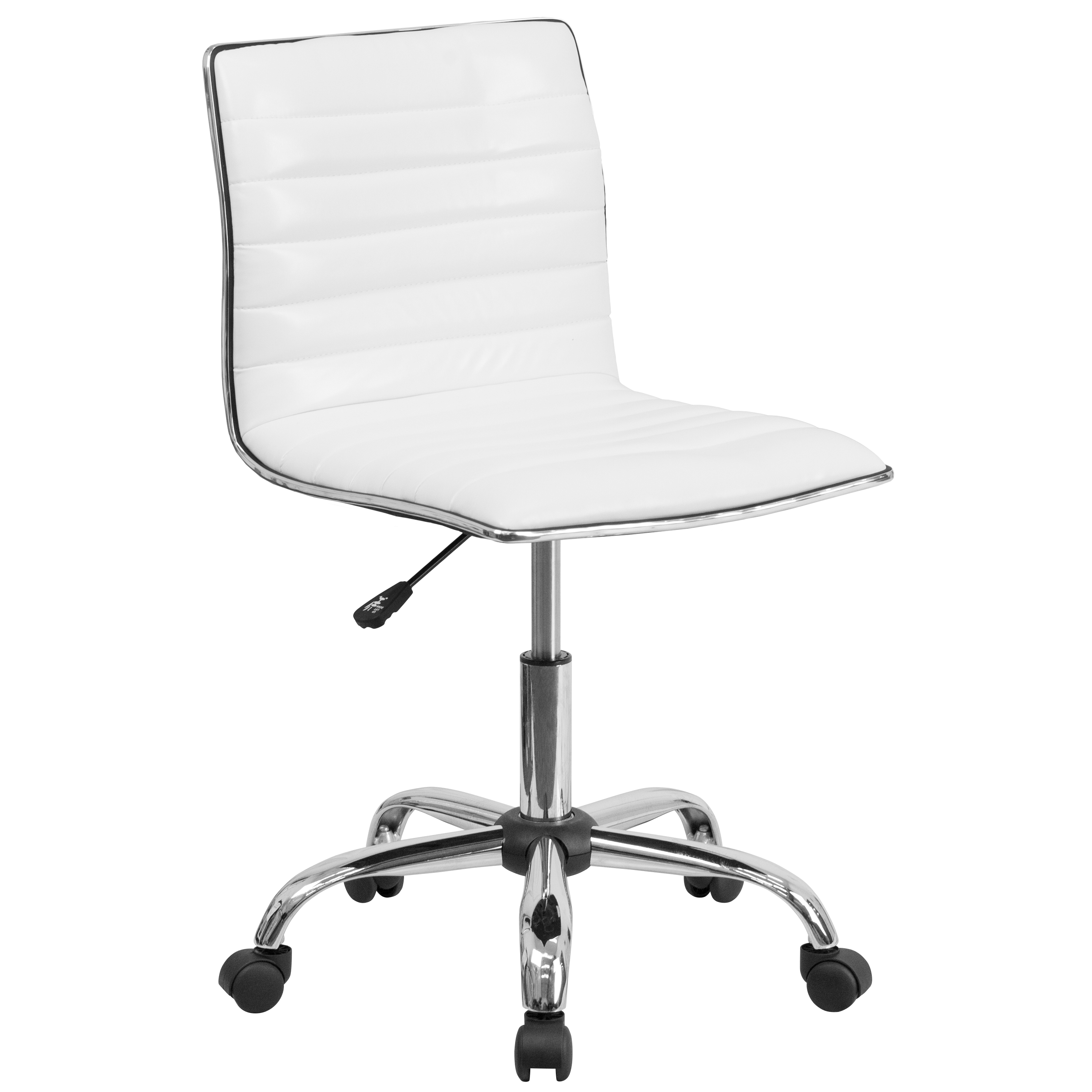 Flash Furniture DS-512B-WH-GG Low Back Designer Armless White Ribbed Swivel Task Office Chair