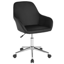 Flash Furniture DS-8012LB-BLK-GG Cor Home and Office Mid-Back Chair in Black LeatherSoft