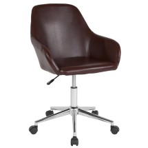Flash Furniture DS-8012LB-BRN-GG Cor Home and Office Mid-Back Chair in Brown LeatherSoft