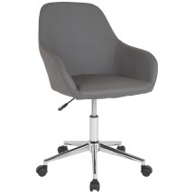 Flash Furniture DS-8012LB-GRY-GG Cor Home and Office Mid-Back Chair in Gray LeatherSoft