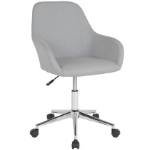 Flash Furniture DS-8012LB-LTG-F-GG Cor Home and Office Mid-Back Chair in Light Gray Fabric