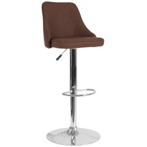 Flash Furniture DS-8121A-BRN-F-GG Contemporary Adjustable Height Barstool in Brown Fabric