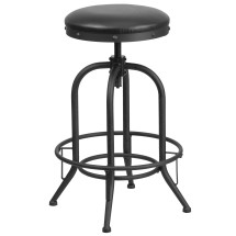 Flash Furniture ET-BR542-230-GG 30'' Barstool with Swivel Lift Black LeatherSoft Seat