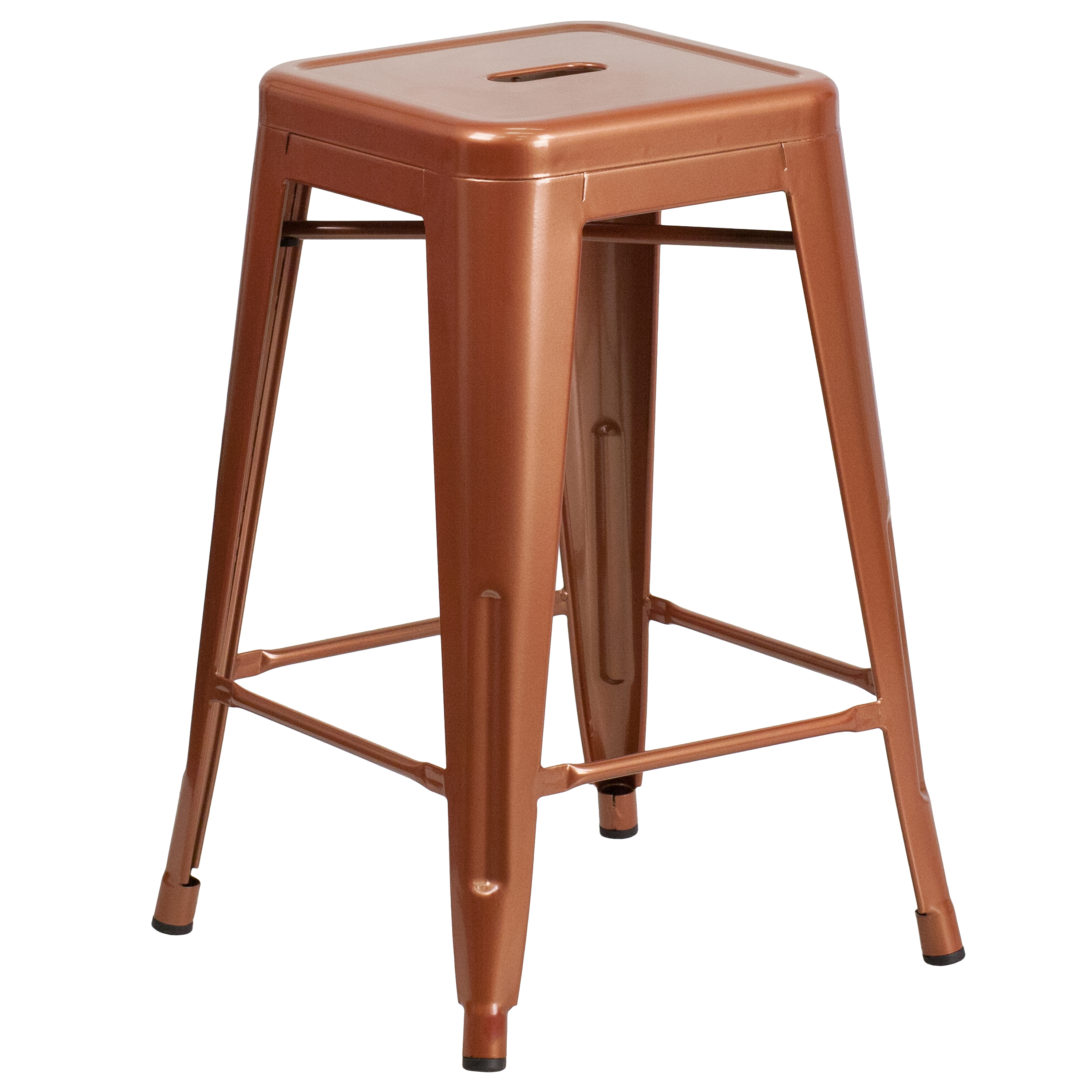 Flash Furniture ET-BT3503-24-POC-GG 24" Backless Copper Indoor/Outdoor Counter Height Stool