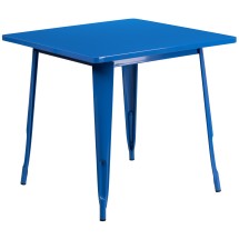 Flash Furniture ET-CT002-1-BL-GG 31.5" Square Blue Metal Indoor/Outdoor Table