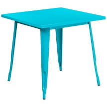 Flash Furniture ET-CT002-1-CB-GG 31.5" Square Crystal Teal-Blue Metal Indoor/Outdoor Table