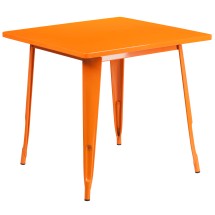 Flash Furniture ET-CT002-1-OR-GG 31.5&quot; Square Orange Metal Indoor/Outdoor Table