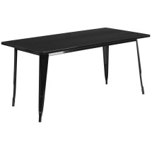 Flash Furniture ET-CT005-BK-GG 31.5&quot; x 63&quot; Rectangular Black Metal Indoor/Outdoor Table