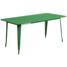 Flash Furniture ET-CT005-GN-GG 31.5" x 63" Rectangular Green Metal Indoor/Outdoor Table