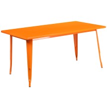 Flash Furniture ET-CT005-OR-GG 31.5" x 63" Rectangular Orange Metal Indoor/Outdoor Table