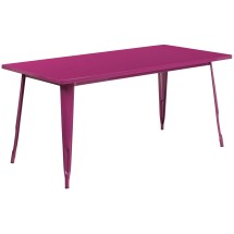Flash Furniture ET-CT005-PUR-GG 31.5" x 63" Rectangular Purple Metal Indoor/Outdoor Table