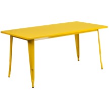 Flash Furniture ET-CT005-YL-GG 31.5&quot; x 63&quot; Rectangular Yellow Metal Indoor/Outdoor Table