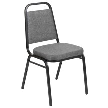 Flash Furniture FD-BHF-1-SILVERVEIN-BCG-GG Hercules Trapezoidal Back Stacking Banquet Chair with 2.5" Thick Seat in Gray Fabric - Silver Vein Frame