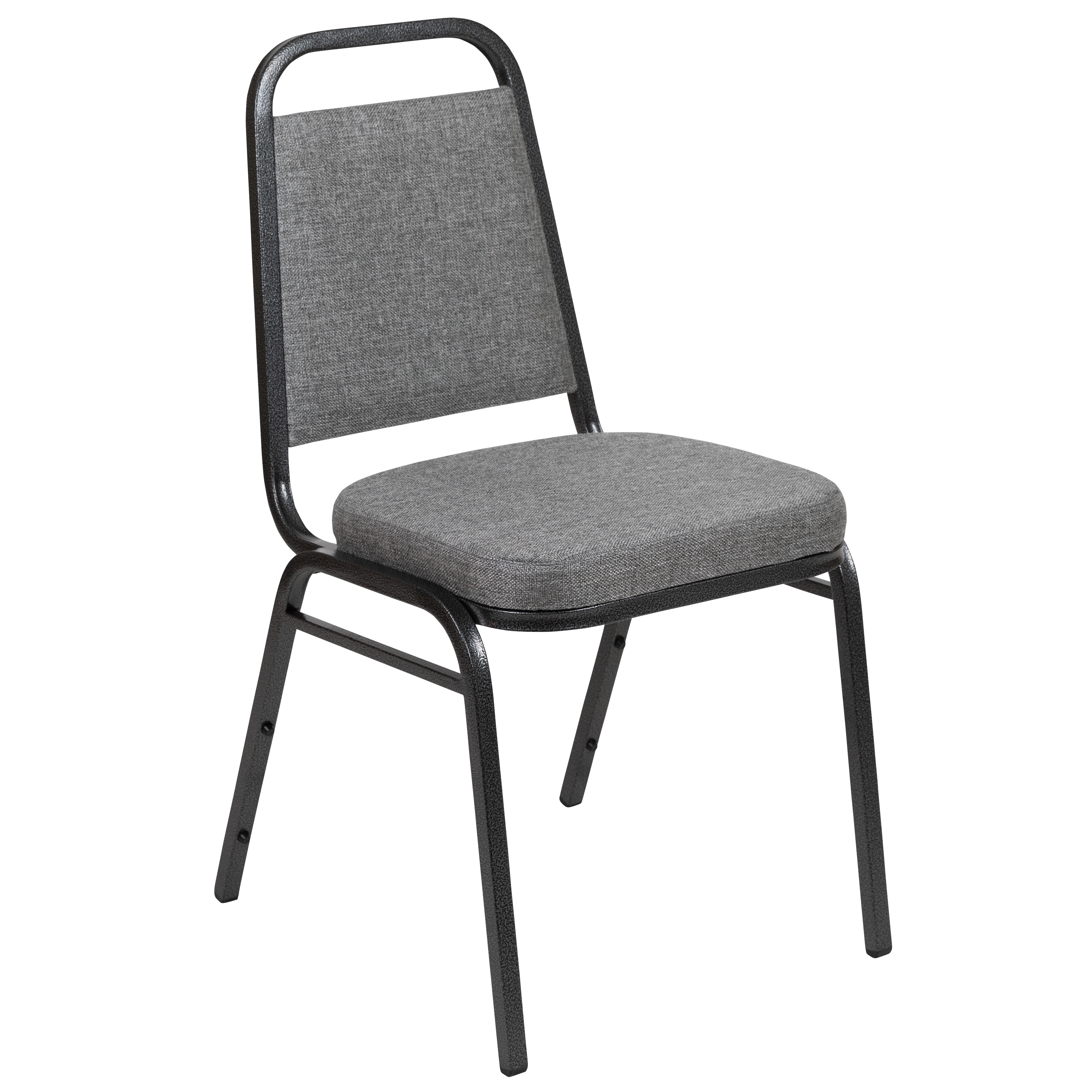 Flash Furniture FD-BHF-1-SILVERVEIN-BCG-GG Hercules Trapezoidal Back Gray Fabric Stacking Banquet Chair with Silver Vein Frame