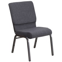 Flash Furniture FD-CH02185-SV-DKGY-GG Hercules 18.5''W Dark Gray Fabric Stacking Church Chair - Silver Vein Frame