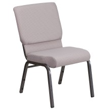 Flash Furniture FD-CH02185-SV-GYDOT-GG Hercules 18.5''W Gray Dot Fabric Stacking Church Chair - Silver Vein Frame