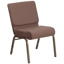 Flash Furniture FD-CH0221-4-GV-BNDOT-GG Hercules 21''W Brown Dot Fabric Stacking Church Chair - Gold Vein Frame