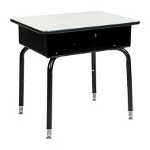 Flash Furniture FD-DESK-GY-GG Gray Student Desk with Open Front Metal Book Box