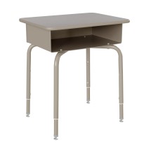 Flash Furniture FD-DESK-GY-GY-GG Gray Granite/Silver Student Desk with Open Front Metal Book Box