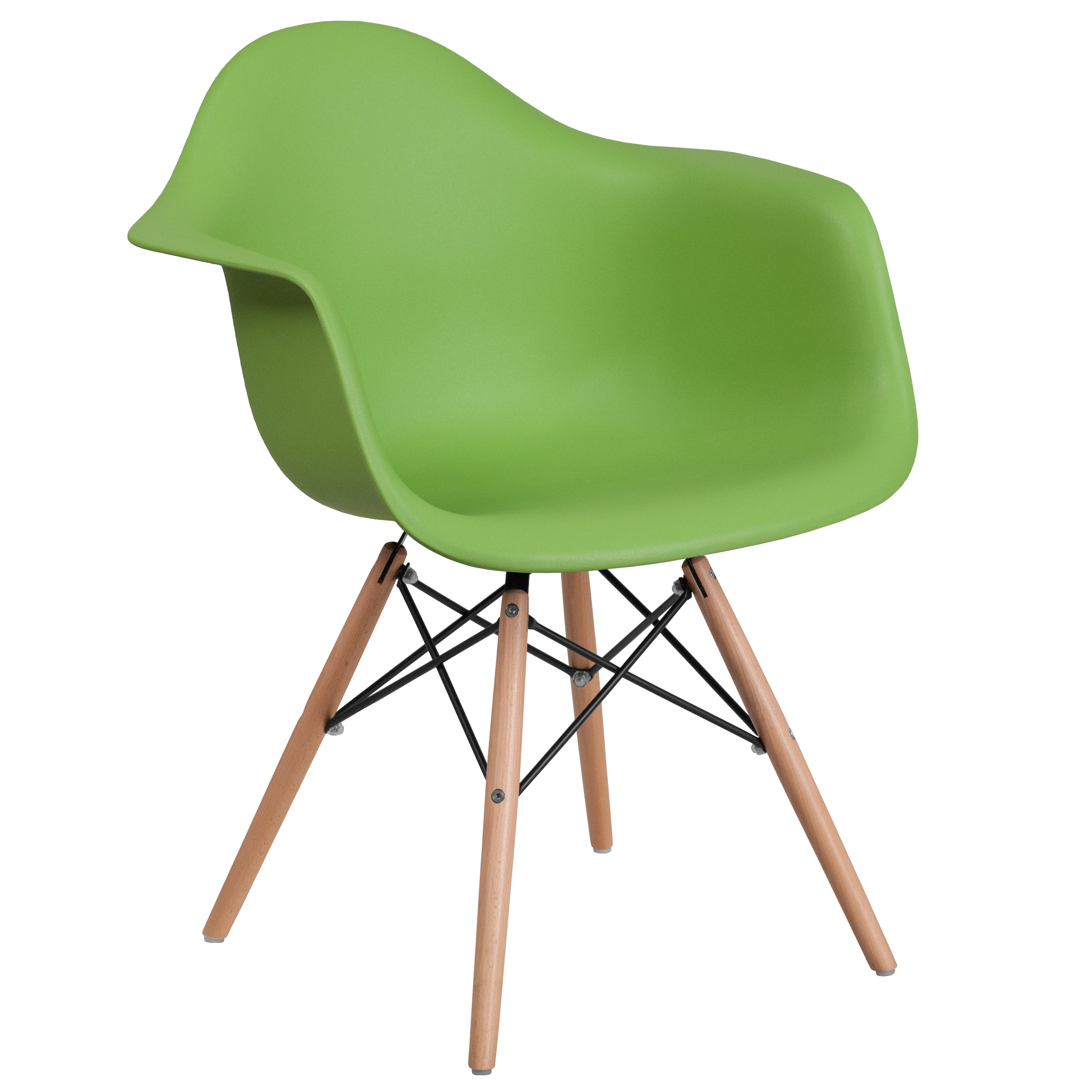 Flash Furniture FH-132-DPP-GN-GG Alonza Series Green Plastic Chair with Wooden Legs