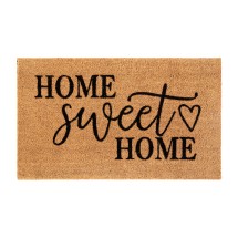 Flash Furniture FW-FWGEN420-NATBK-GG 18" x 30" Indoor/Outdoor Natural Coir Doormat with Black Home Sweet Home Message
