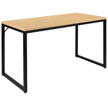 Flash Furniture GC-GF156-12-MAP-BK-GG Industrial Modern Office Home Office Desk, 47&quot; Long, Maple/Black