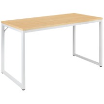 Flash Furniture GC-GF156-12-MAP-WH-GG Industrial Modern Office Home Office Desk, 47&quot; Long, Maple/White 