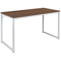 Flash Furniture GC-GF156-12-WAL-WH-GG Industrial Modern Office Home Office Desk, 47&quot; Long, Walnut/White 