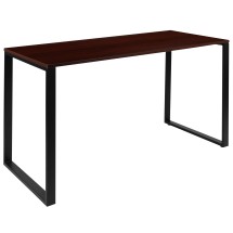 Flash Furniture GC-GF156-14-MHG-GG Modern Industrial Style Home Office Desk, 55" Long, Mahogany