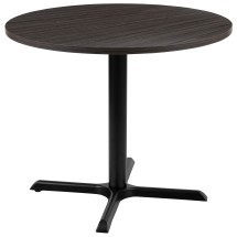 Flash Furniture GC-M-BLK-15-GRY-GG 36" Round Multi-Purpose Rustic Gray Conference Table