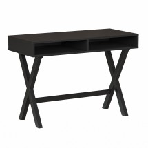 Flash Furniture GC-MBLK61-BK-GG Black Home Office Writing Computer Desk with Open Storage Compartments