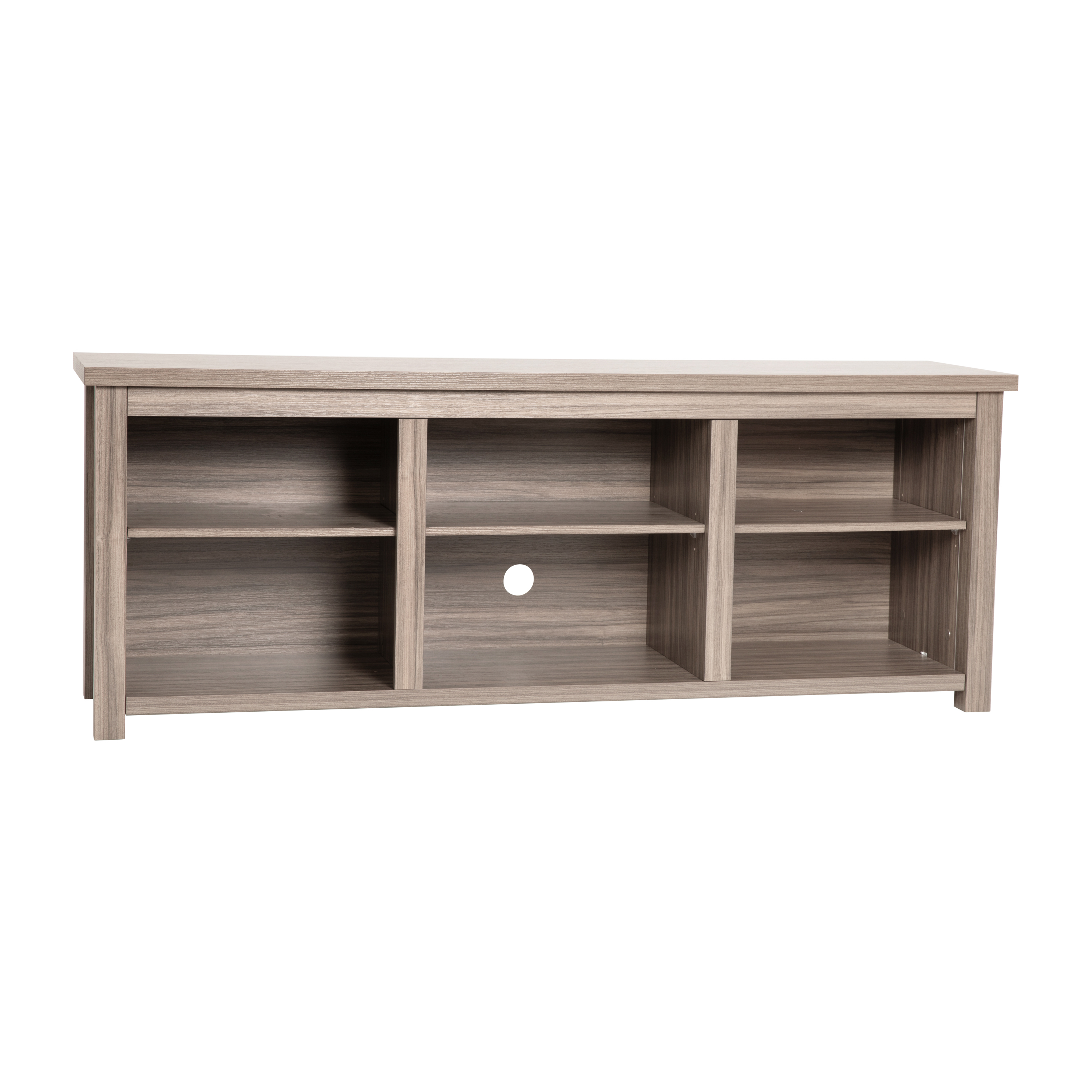 Flash Furniture GC-MBLK66-GY-GG 65" Gray Wash Oak Open Storage TV Stand for up to 80" TVs