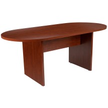 Flash Furniture GC-TL1035-CHR-GG 6' Cherry Oval Conference Table